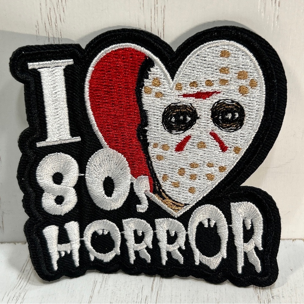 I Love 80’s Horror Jason Voorhees Friday The 13th Embroidered Iron On Patch 3x3